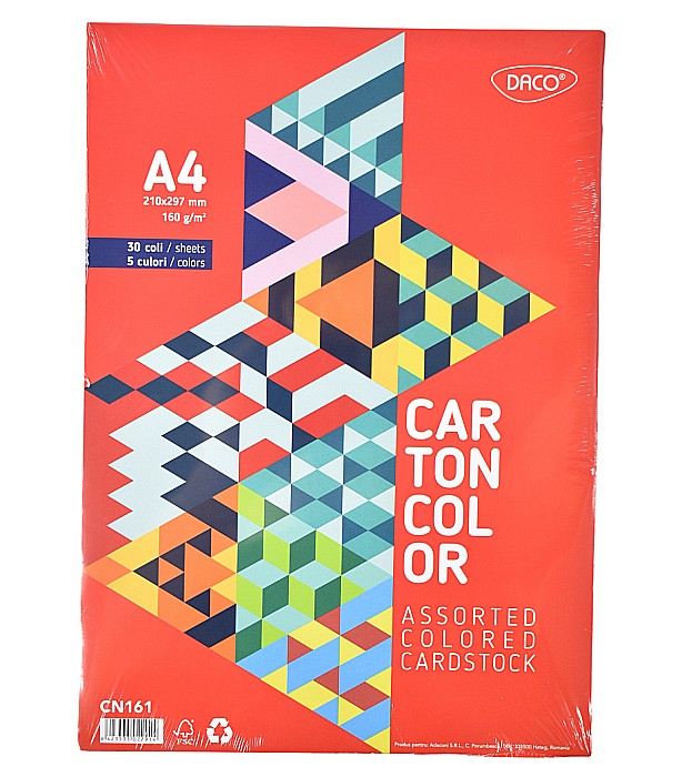 Carton color A4 30 coli 5 culori 160g /mp Daco [1]