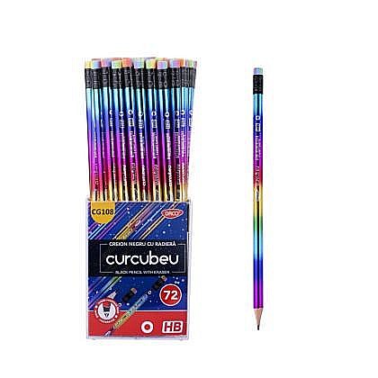 Creion negru cu radiera curcubeu daco cg108 [1]