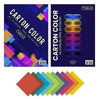 Carton color a4 200g 100coli/set nebo 20100 [1]