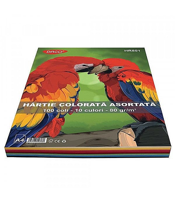 Hartie colorata hr801 a4 100coli 10cul daco 80g/mp [1]