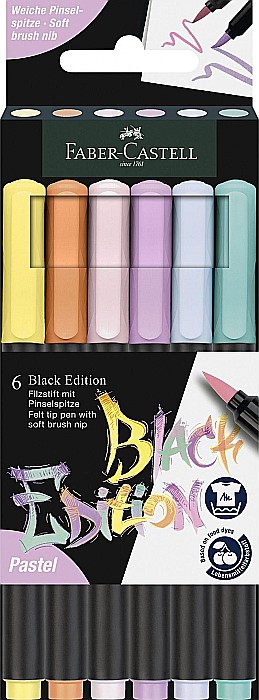 Brush pens black edition set 6 culori pastel fc116453 [1]