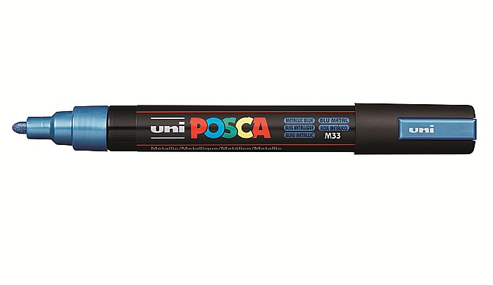 Marker uni pc-5m posca 18-25mm albastru metalizat [1]