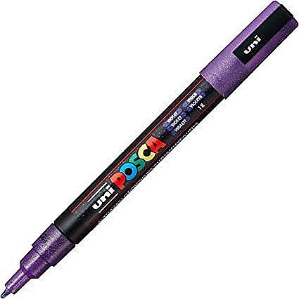 Marker uni pc-3m posca 09-13mm cu sclipici violet [1]