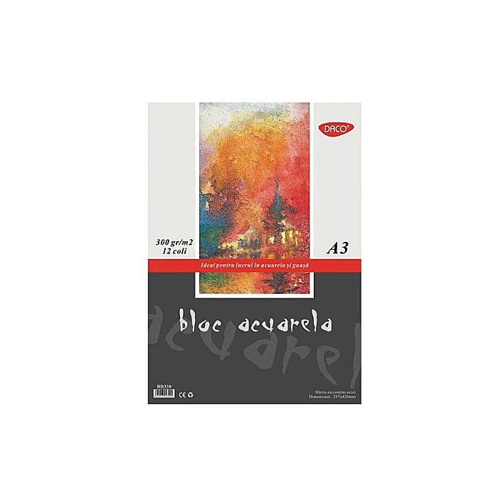 Bloc a3 acuarela 300gr 12file daco bd330 [1]