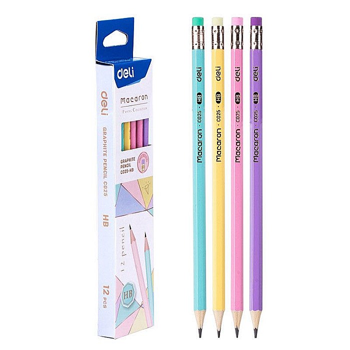 Creion grafit cu guma macarons deli dlec025hb [1]