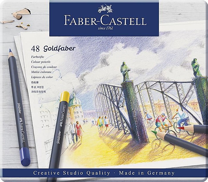Creioane colorate 48cul goldfaber cutie metal fc114748 [1]