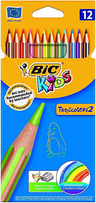 Creioane colorate 12 culori tropicolors bic bc832566 [1]