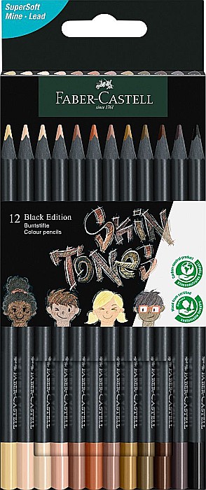 Creioane colorate 12 culori skin tones black edit. Fc116414 [1]