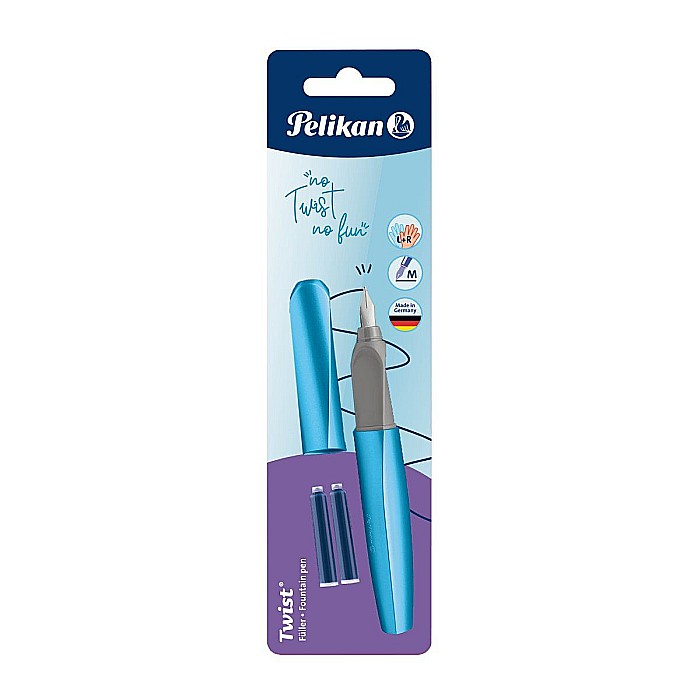 Stilou Twist frosted blue penita M cu grip ergonomic Pelikan [1]