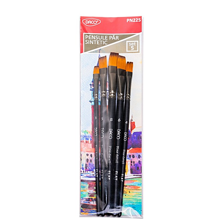 Pensule set 5 par sintetic drept daco pn225 [1]
