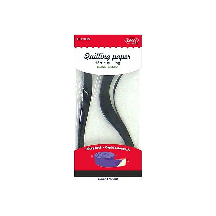 Hartie quilling aa negru 42.5x0.5cm 100/set daco hq100n [1]
