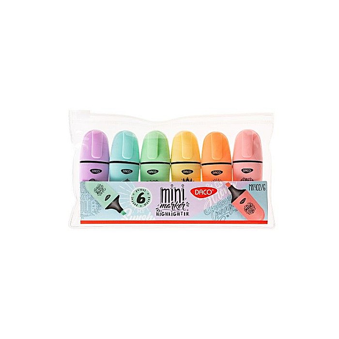 Marker evidentiator mini pastel set6 daco mk402/6 [1]