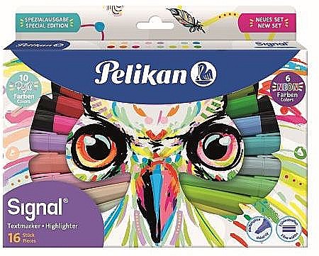 Textmarker Signal set 16 culori (10 pastel+6 neon) Pelikan [1]