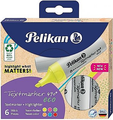 Textmarker 490 Eco set 6 culori neon Pelikan [1]