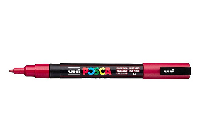 Marker uni pc-3m posca 09-13mm rosu inchis [1]