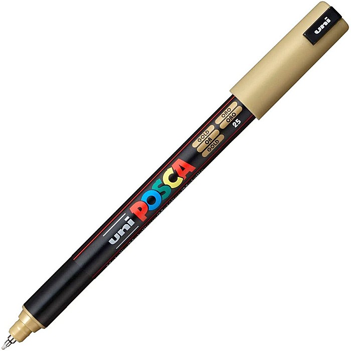 Marker uni pc-1mr posca 0.7mm varf fin metalic auriu [1]