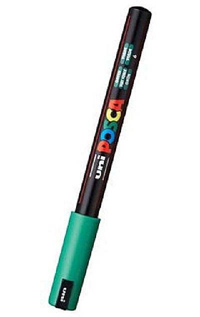 Marker uni pc-1mr posca 0.7mm varf fin metalic verde [1]