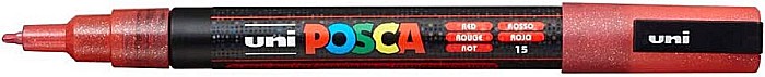 Marker uni pc-3m posca 09-13mm cu sclipici rosu [1]