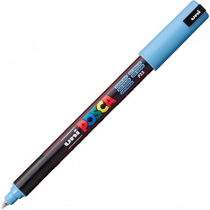 Marker uni pc-1mr posca 0.7mm varf fin metalic albs glaciar [1]