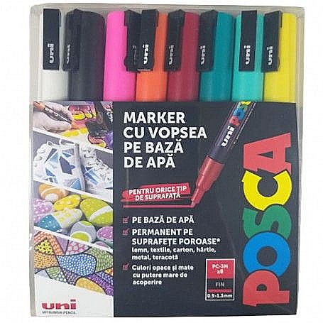 Marker Uni pc-3m Posca 0.9-1.3mm set 8 culori [1]