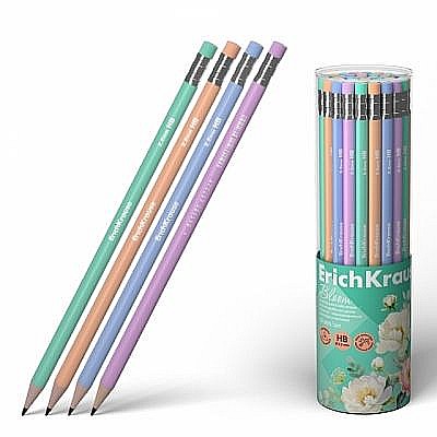 Creion hb cu radiera pastel bloom triunghiular erich 60722 [1]