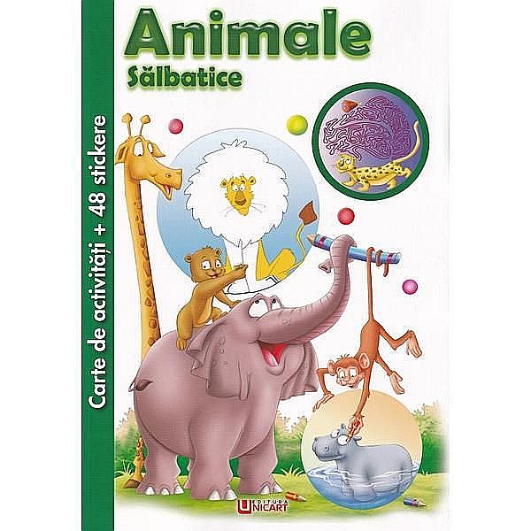 Carte de activitati cu 48 stickere: Animale salbatice [1]