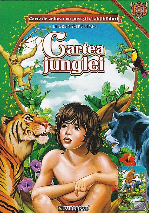 Cartea junglei. Carte de colorat cu povești și abțibilduri [1]