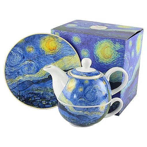 Set ceainic cu ceasca, farfurioara si infuzor metal starry [1]