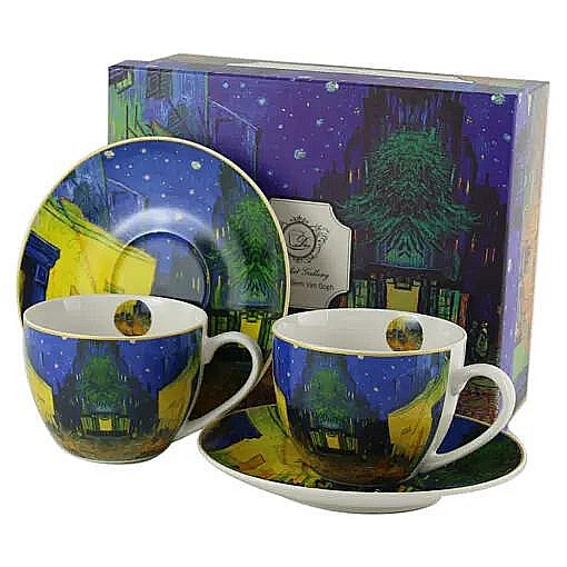 Set 2 cesti cu farfurii din portelan 250 ml terrace at night [1]