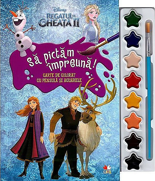Disney. Regatul de gheață II. Să pictăm împreună! Carte de colorat cu pensulă și acuarele [1]