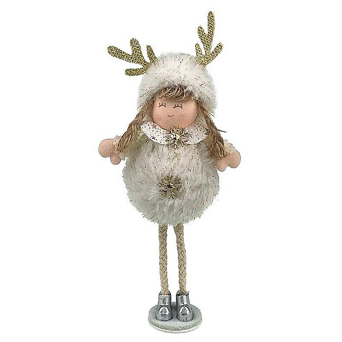 Ornament Craciun Ingeras cornite ren si puf 18 cm [1]