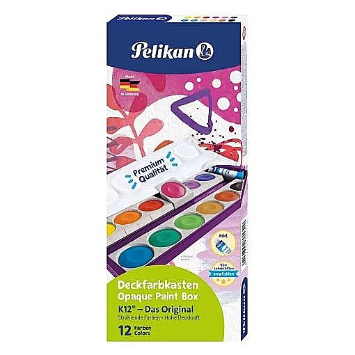 Acuarele K12 detasabile 12 culori + alb de zinc Pelikan [1]