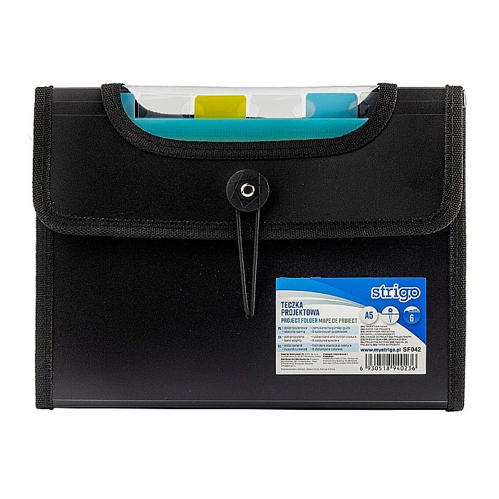 Dosar strigo plastic ext a5 6 comp negru sf042 [1]