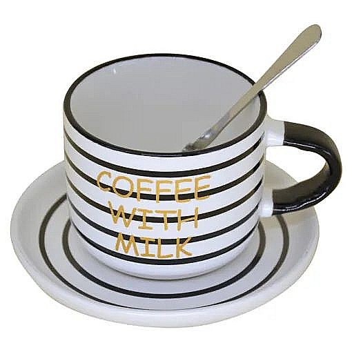 Ceasca din ceramica cu farfurie si lingurita 3329 [1]