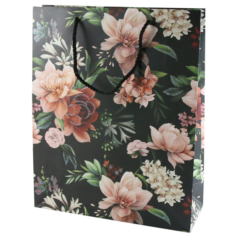 Punga cadou 26x32 cm Flori cu sclipici [4]