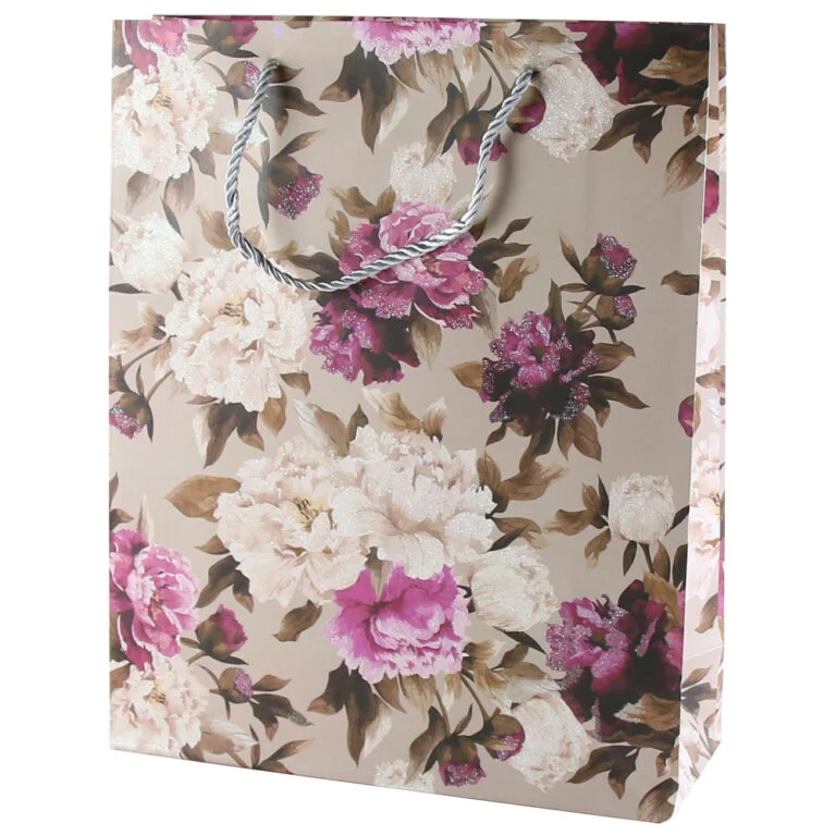 Punga cadou 26x32 cm Flori cu sclipici [3]