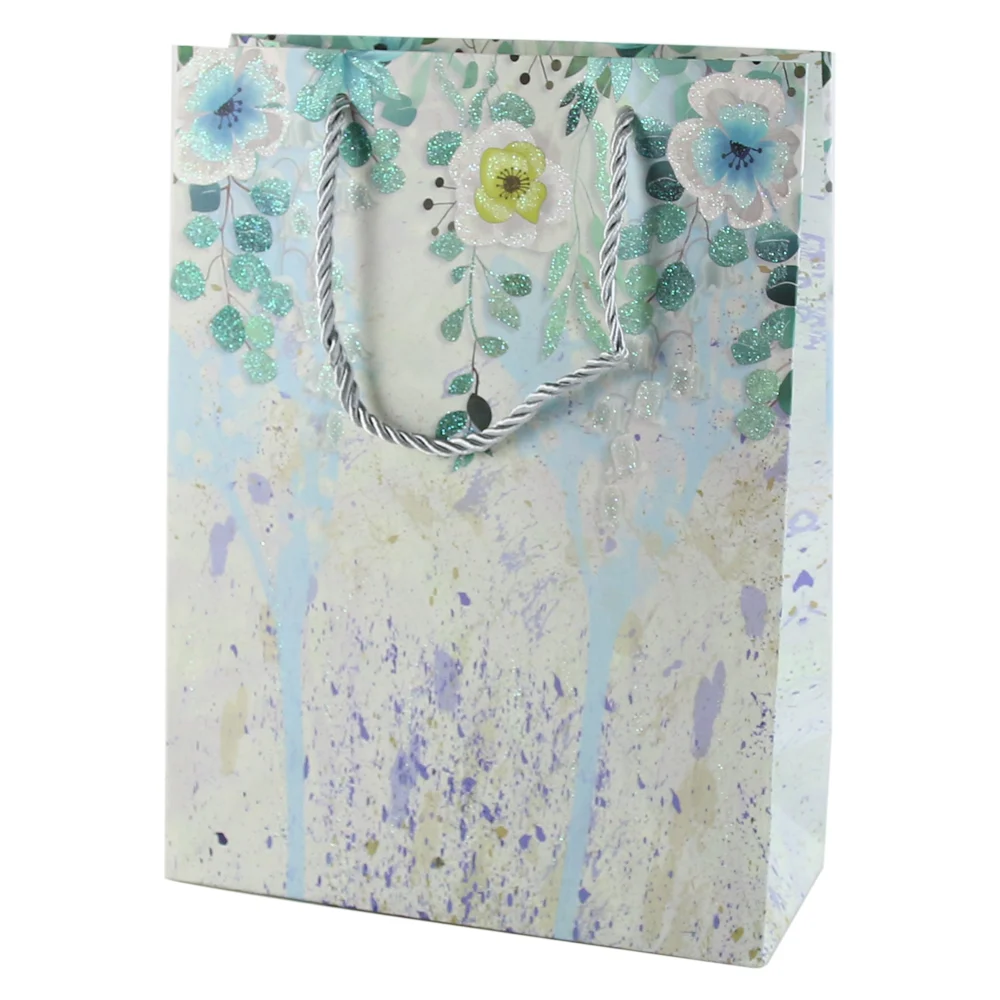 Punga cadou 26x32 cm Flori cu sclipici [2]