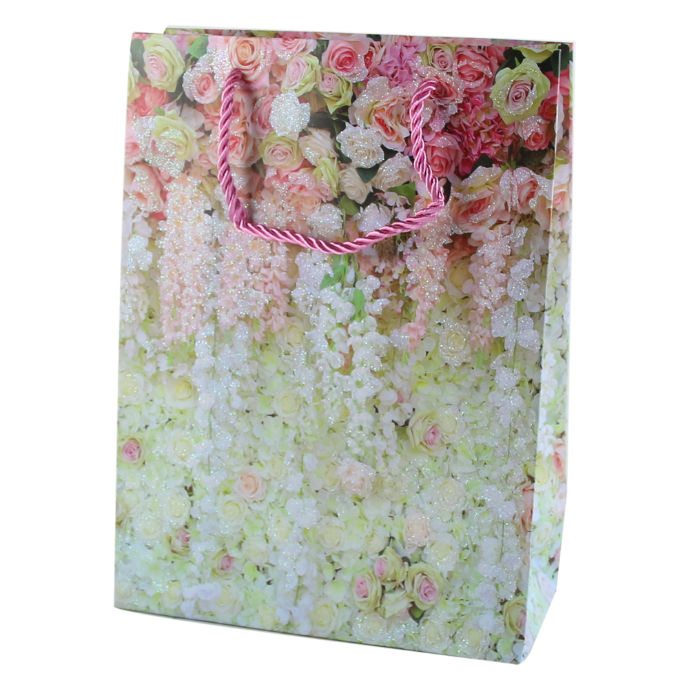 Punga cadou 26x32 cm Flori cu sclipici [4]