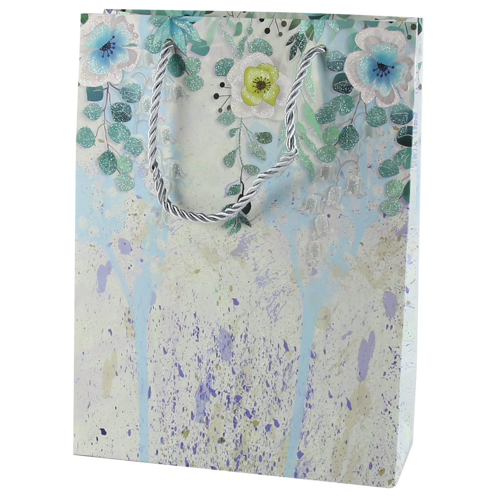Punga cadou 31x40 cm Flori cu sclipici [2]