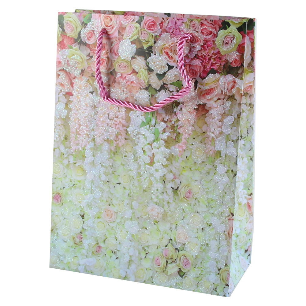 Punga cadou 31x40 cm Flori cu sclipici [1]