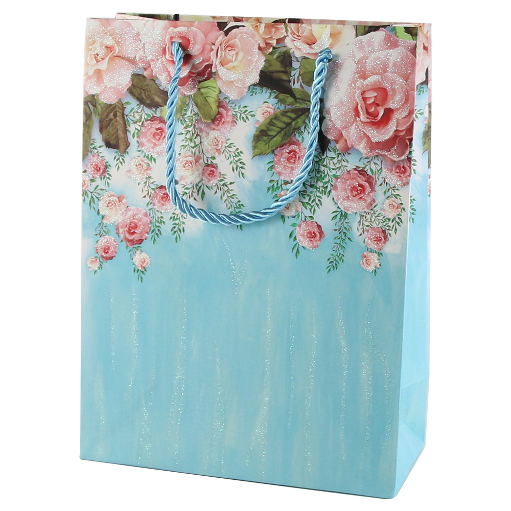 Punga cadou 31x40 cm Flori cu sclipici [4]