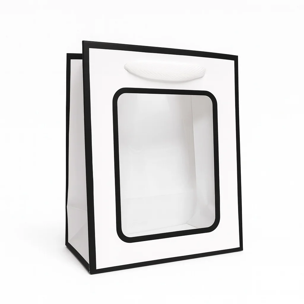 Punga cadou cu fereastra transparenta Karmisee 20 x 15 x 10 cm culori diferite [2]
