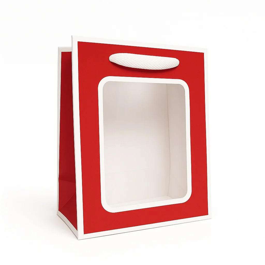 Punga cadou cu fereastra transparenta Karmisee 20 x 15 x 10 cm culori diferite [3]