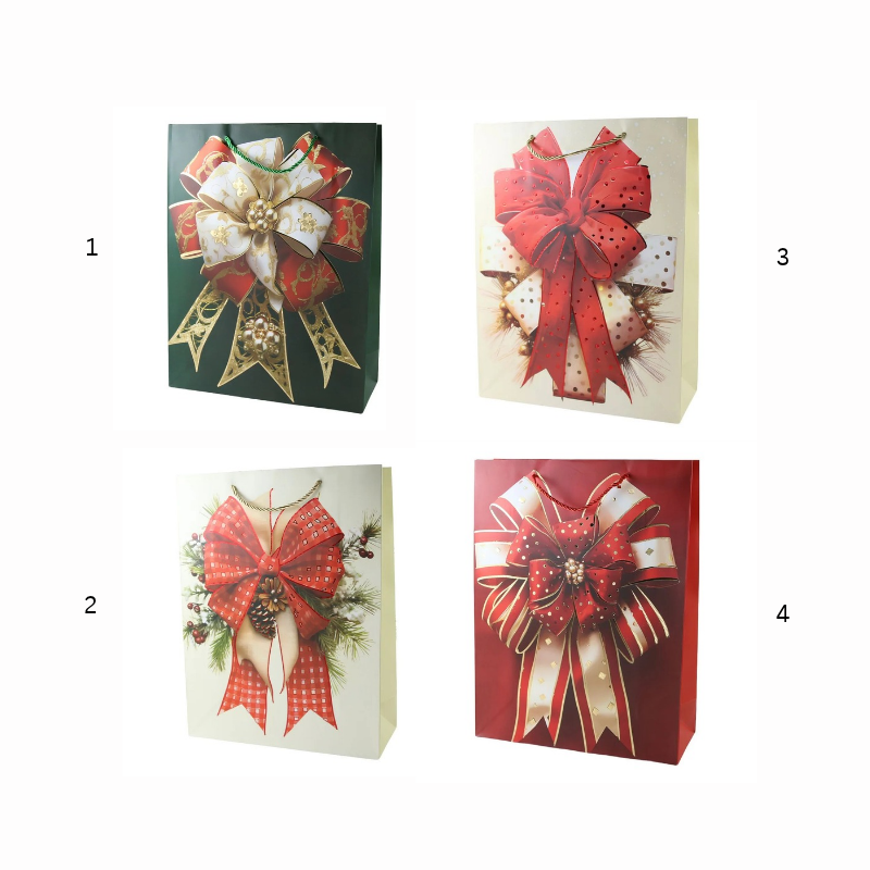 Punga cadou de Craciun 31 x 40 cm cu fundita modele diverse [2]