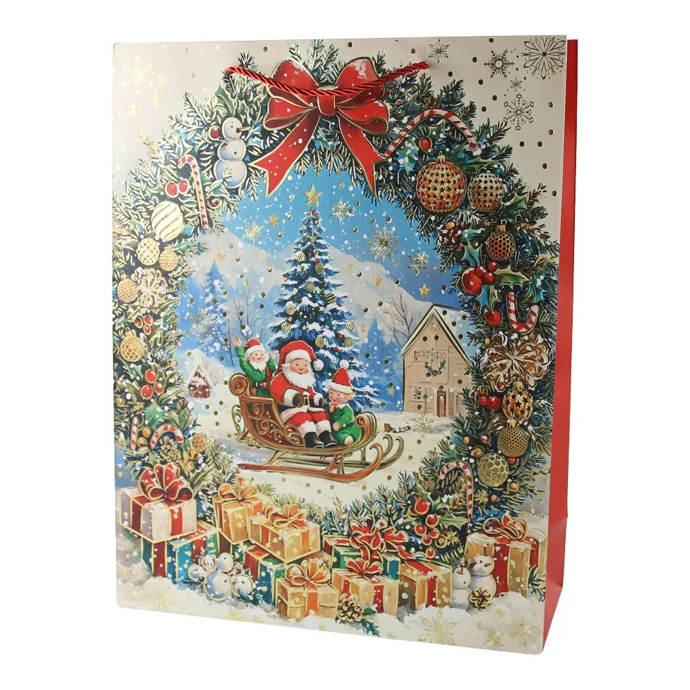 Punga cadou de Craciun 31 x 12 x 40 cm Mos Craciun si coronita modele diverse [6]