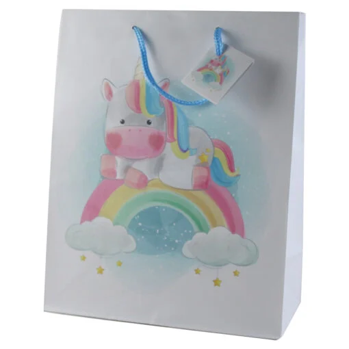 Punga cadou hartie Unicorn curcubeu 26x32 cm [1]