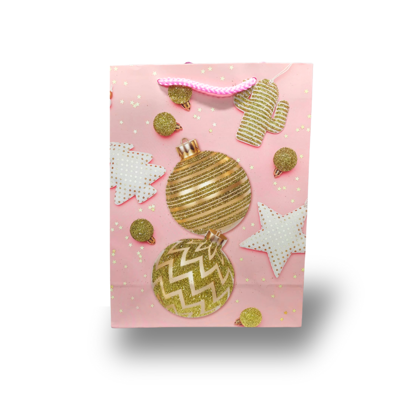 Punga cadou fete cu motive de Craciun 18x24x8.5 cm [4]