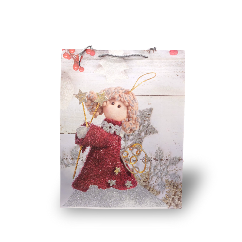 Punga cadou cu motive de Craciun 26x32x10 cm [5]