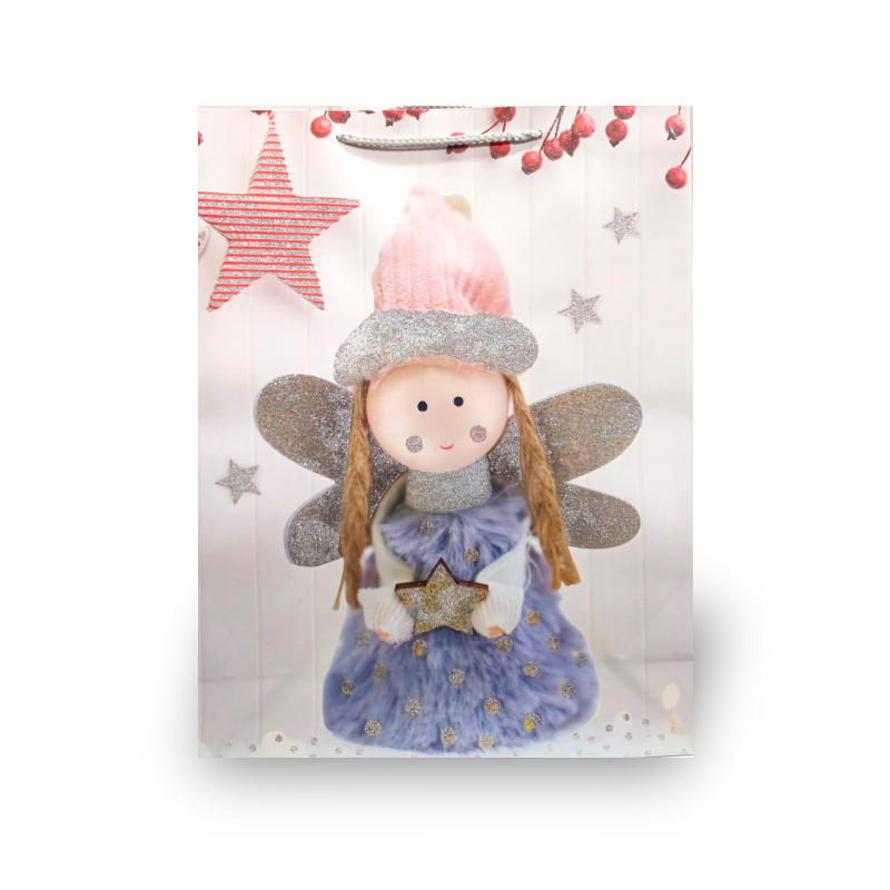 Punga cadou cu motive de Craciun 26x32x10 cm [2]