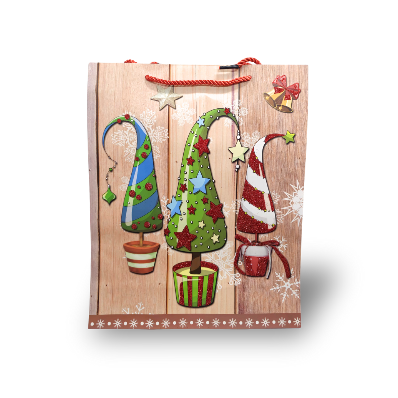 Punga cadou cu motive de Craciun 26x32x10 cm [4]